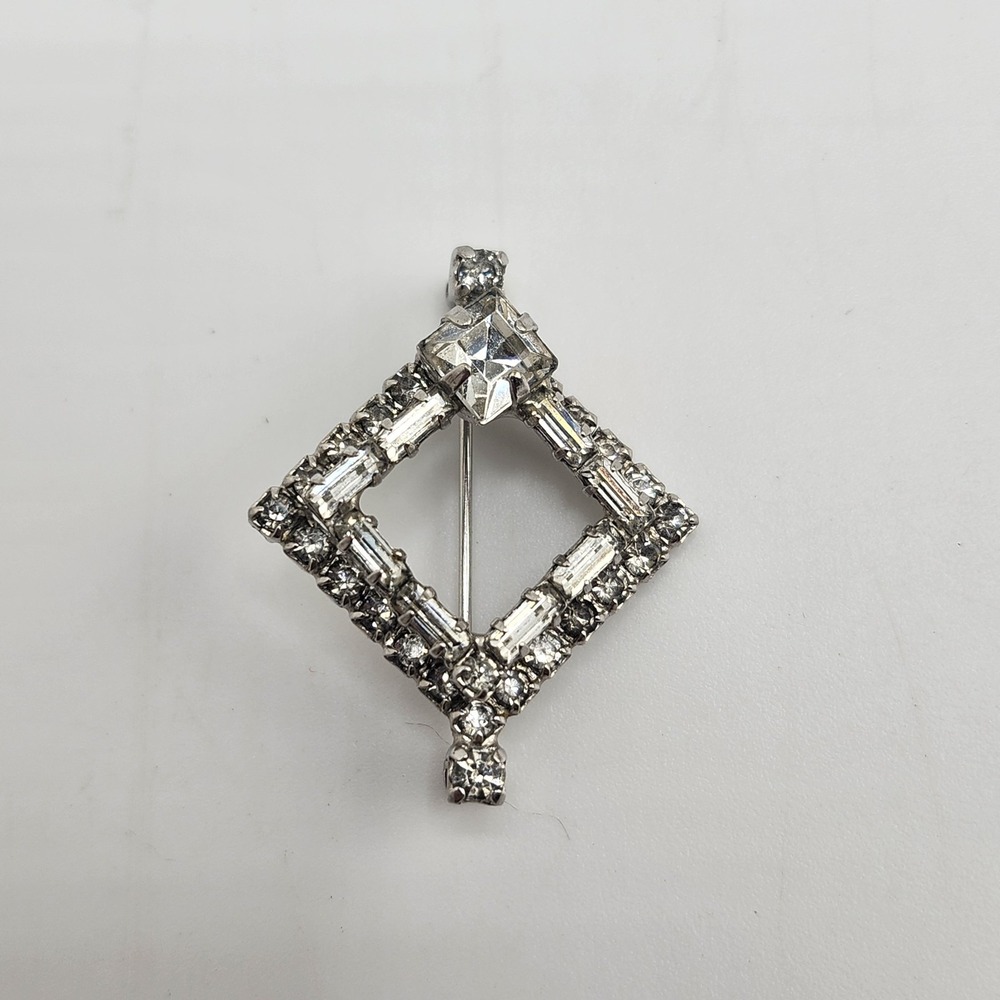 Vintage‎ Clear Rhinestone Art Deco Brooch